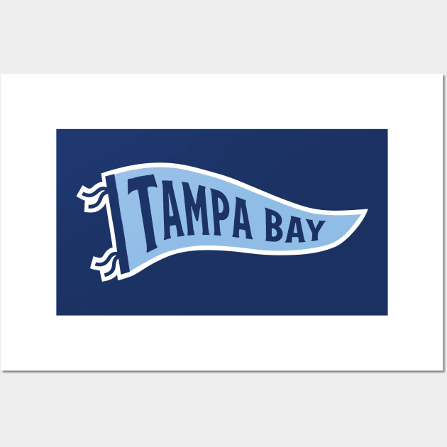 Tampa Bay Pennant - Navy Wall Art by KFig21